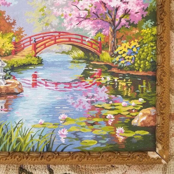 Paint By Numbers Artwork 2 Cheerful Paintings in Antique Gilded Frames - Picture 6 of 15